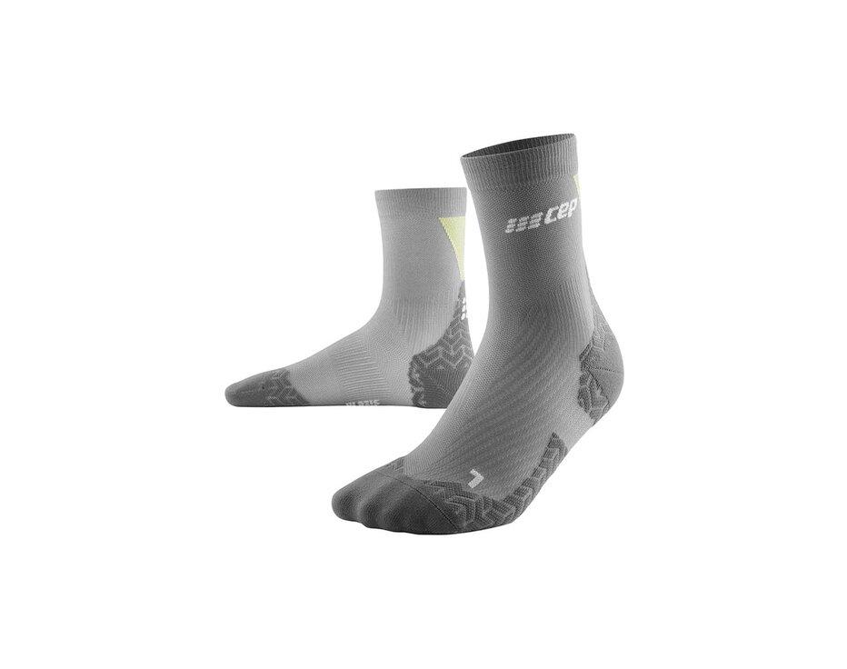 Kompresné ponožky CEP Ultralight Mid cut socks V3 men grey