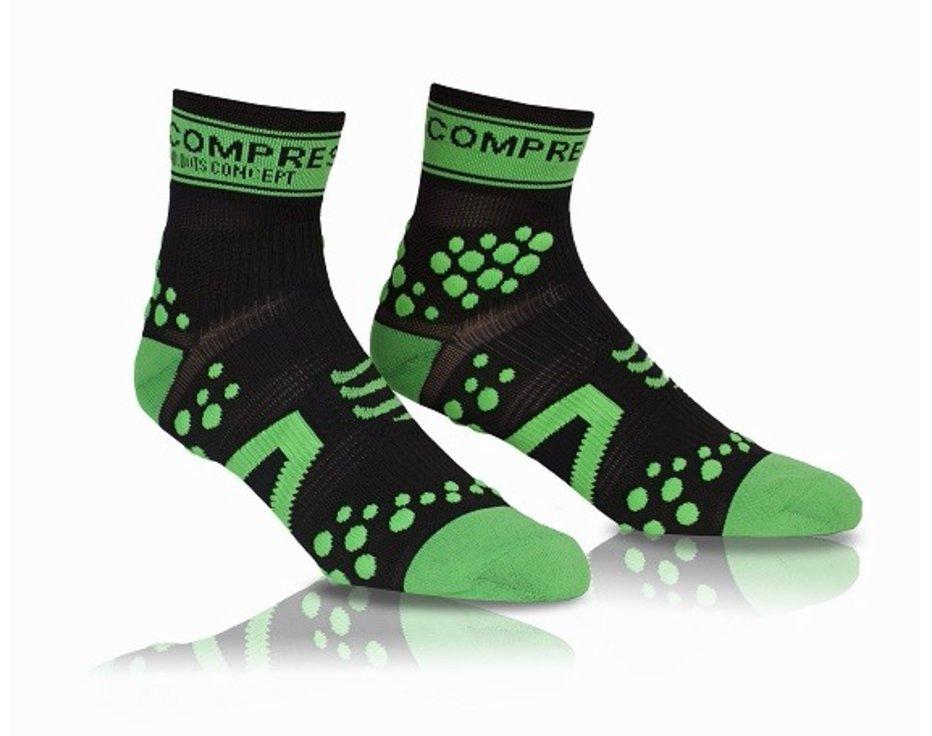 Bežecké ponožky Compressport Racing Run Socks V2 black green