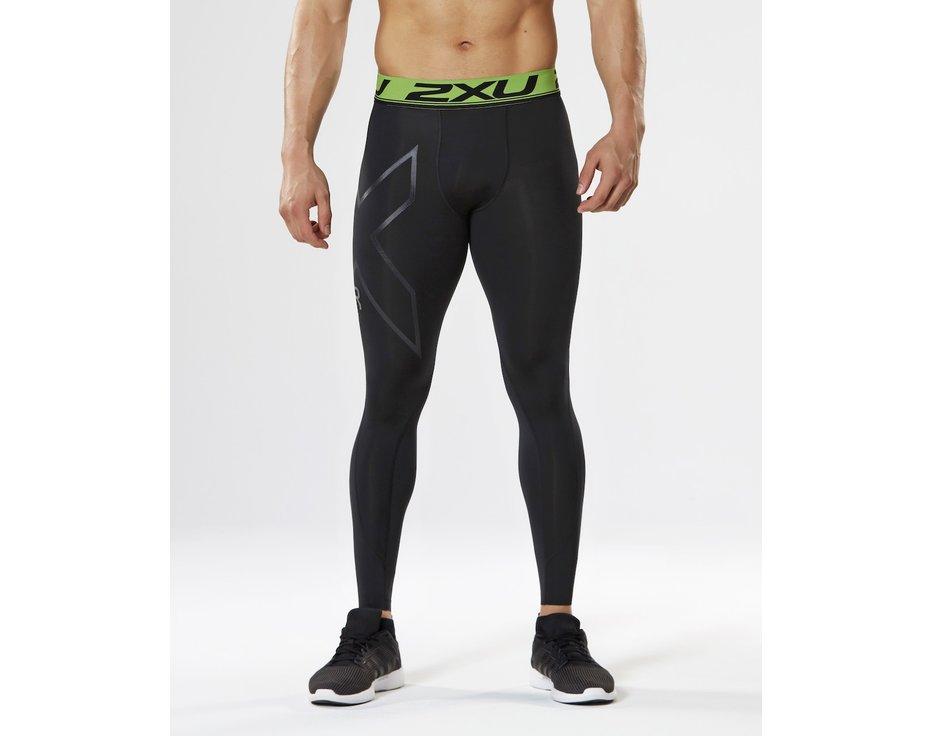2xu-refresh-recovery-tights-men-black-green-front