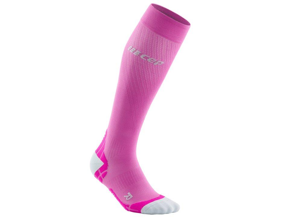 Kompresné podkolienky CEP Ultralight Socks women pink grey