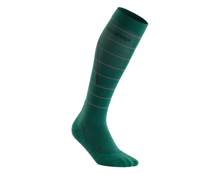 Kompresné podkolienky CEP Reflective Sock men green